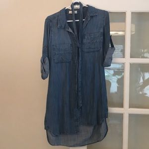 Denim button down dress
